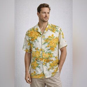 John Elliott Bougainvillea Bowling Shirt SS19 Lyocell Floral NEW